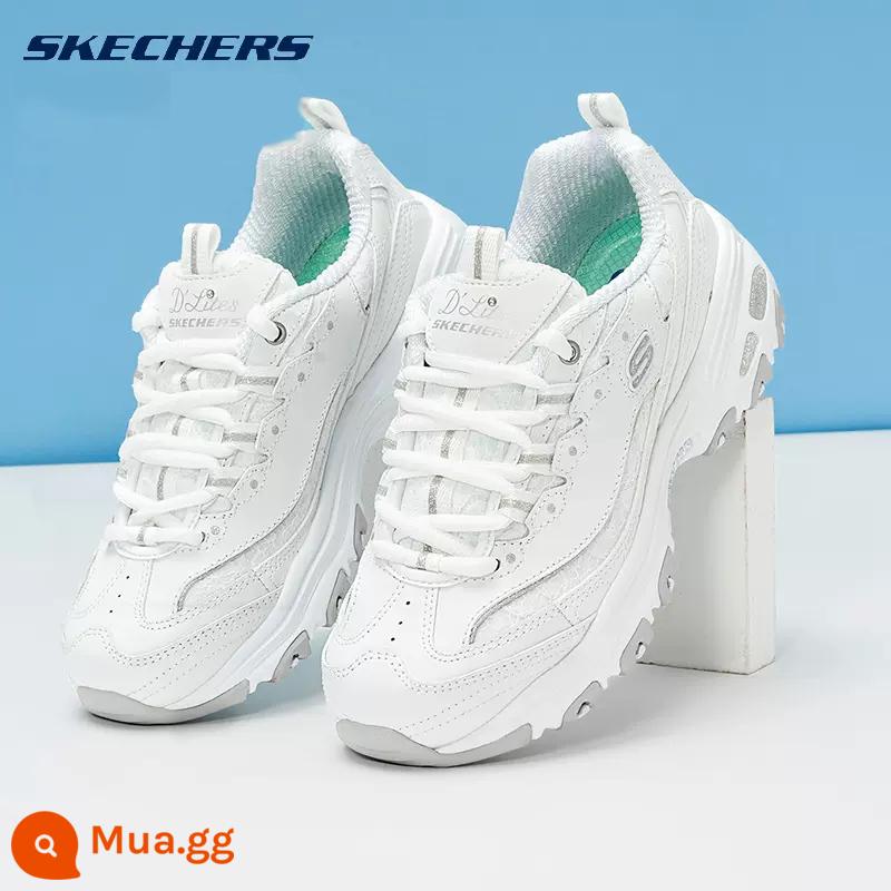 Giày nữ SKECHERS chính hãng cửa hàng hàng đầu chính thức 22 mùa thu và mùa đông mới giày chạy bộ thể thao gấu trúc giày trắng mẫu nữ - WHT/Giày Panda/Trắng tinh khiết