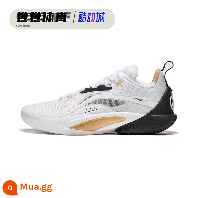 Li Ning Blitz 10任 nam 2023 mới hỗ trợ đệm chống trượt giày chơi bóng rổ chuyên nghiệp ABAT085-6 - Trắng và đen (ABAT085-5)