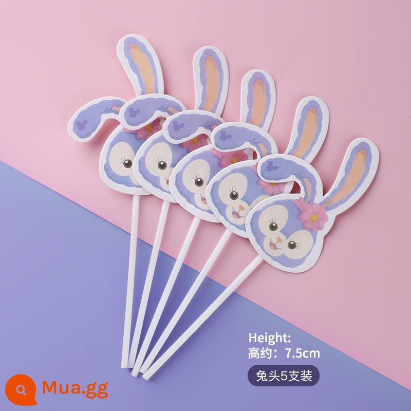 Sao Trang Trí Bánh Internet Người Nổi Tiếng Thỏ Sinh Nhật Công Chúa Sang Trọng Búp Bê Thỏ Nhỏ Rainbow Nướng Plug-in - Plug-in avatar thỏ 50 miếng