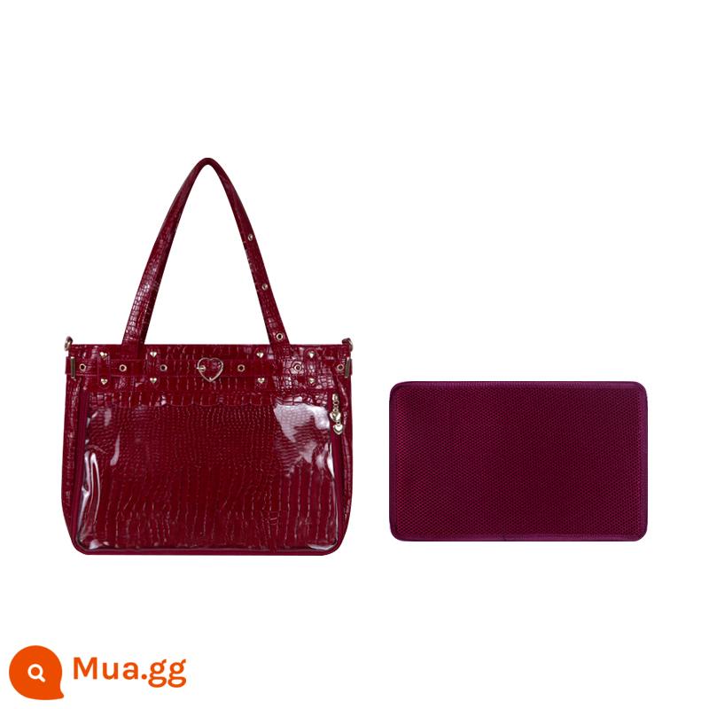 Wu Dong Shop original pain bag [Freya] văn hóa nhóm punk goth hot girl hàng ngày một vai nữ dung tích lớn - Họa tiết cá sấu Burgundy