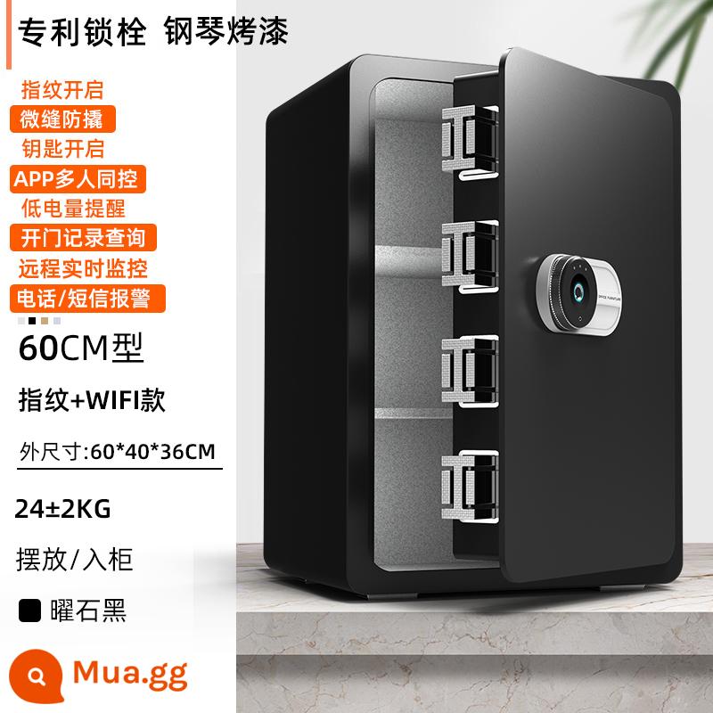 Trung Quốc Tiger safe home nhỏ mini vân tay mật khẩu WIFI chống trộm 45/60/35 cm an toàn tại nhà văn phòng hộp an toàn đầu giường vào tủ quần áo thư mục vô hình 2023 phong cách mới - Mẫu vân tay màu đen 60CM mới đầy màu sắc (gói wifi miễn phí)