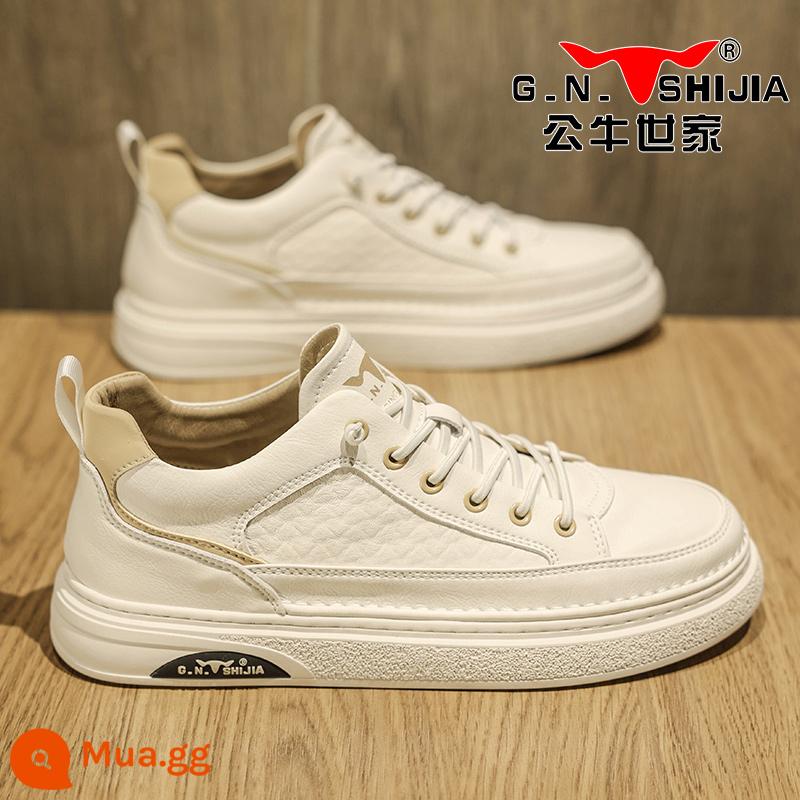 Bull Family Giày Nam Mùa Thu Đông 2022 Mới Plus Nhung Cotton Giày Da Thường Nam Giày Sneaker Da Xu Hướng - Mai G