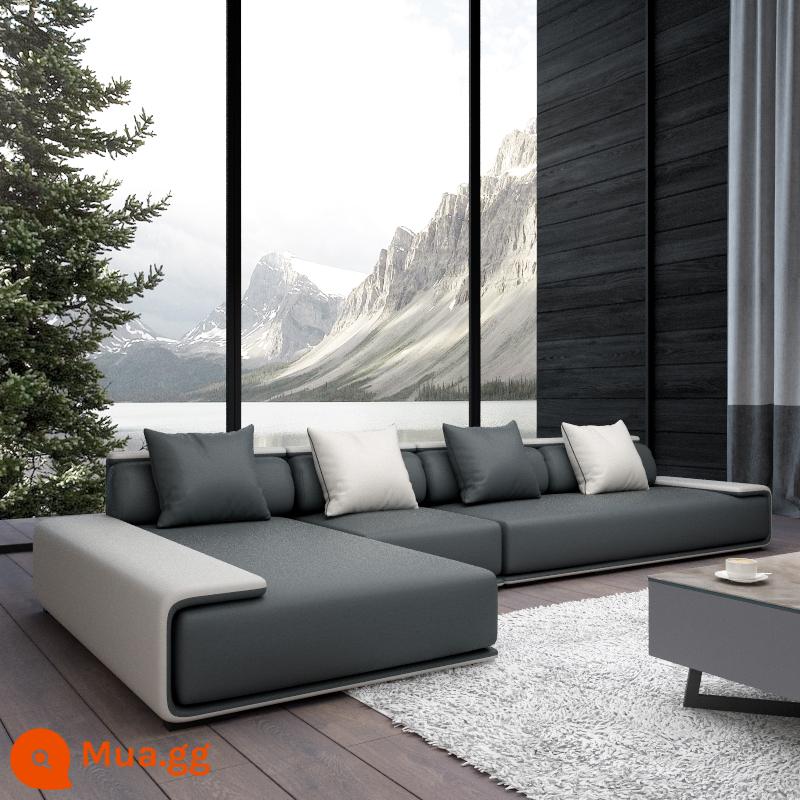 Sofa Vải Bắc Âu Phòng khách lớn và Căn hộ nhỏ có thể được làm sạch và rửa sạch sofa công nghệ tối giản hiện đại - Xám be + Xám Athens (cotton và lanh)