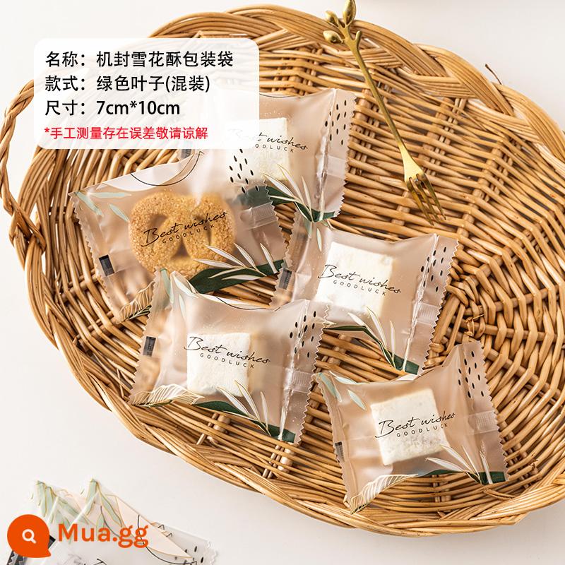 Snowflake sắc nét bao bì túi bánh quy bánh quy bánh quy cá nhân nhỏ bao bì túi sữa táo tàu kẹo dẻo máy niêm phong túi giấy - [Lá Xanh] Máy Kín Túi