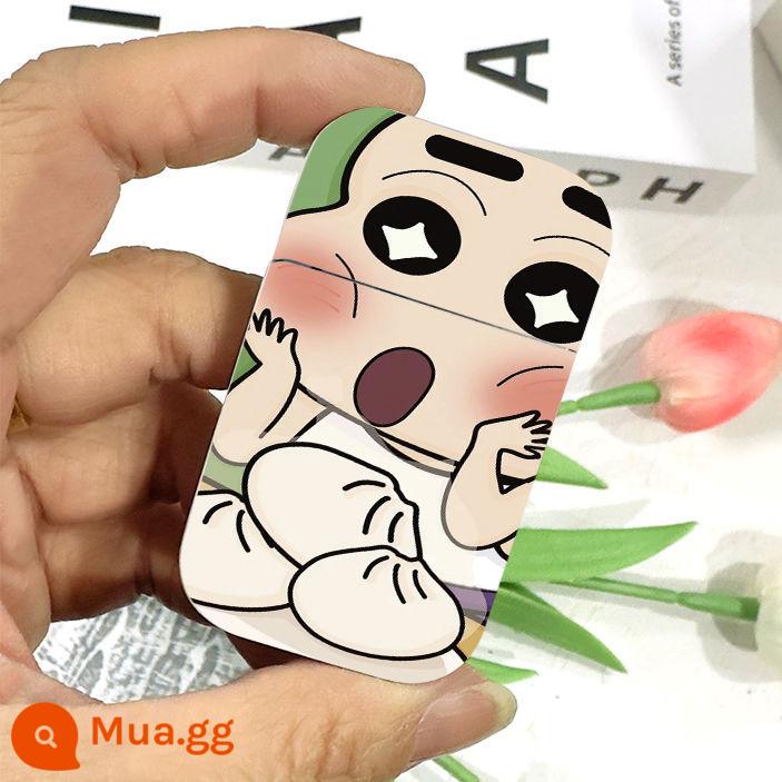 Crayon Shin-chan Bật lửa chống gió ngọn lửa màu hồng Dễ thương và sáng tạo Quà tặng cặp đôi cá tính cho bạn trai và cô gái - Baozi Xiaoxin [hộp quà]