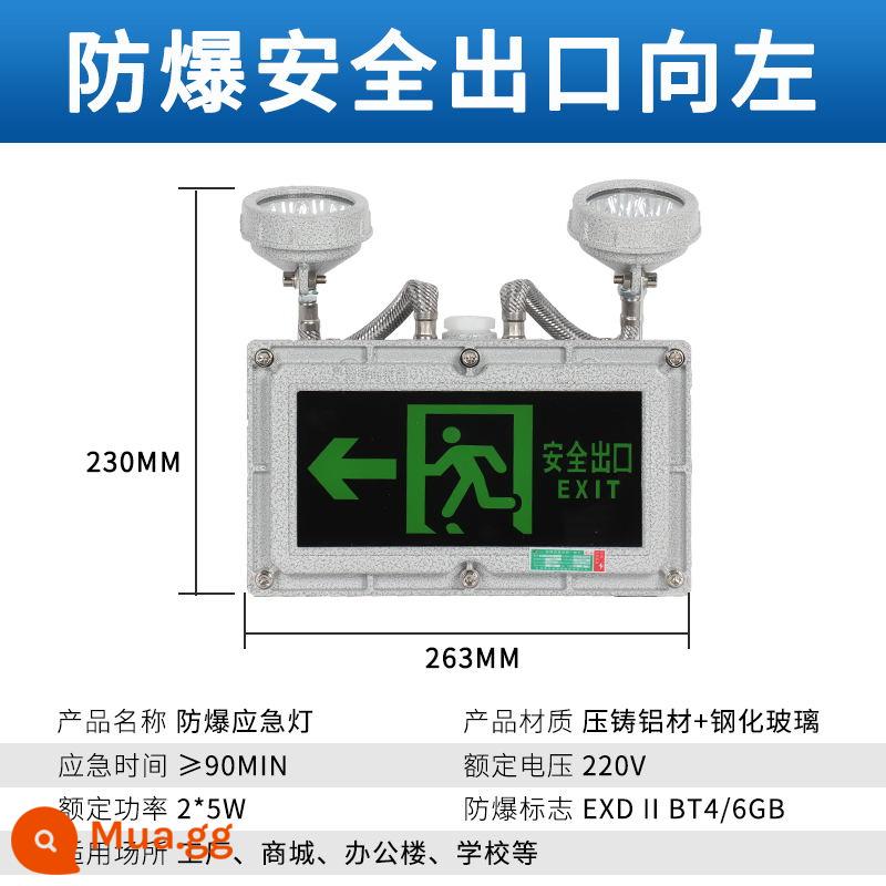 Chiếu sáng khẩn cấp hai đầu chống cháy nổ điện áp thấp chống cháy nổ 12v24v36vled chiếu sáng an toàn lối thoát hiểm biển báo sơ tán - Lối thoát hiểm an toàn kép chống cháy nổ [đèn khẩn cấp + trái] 220v