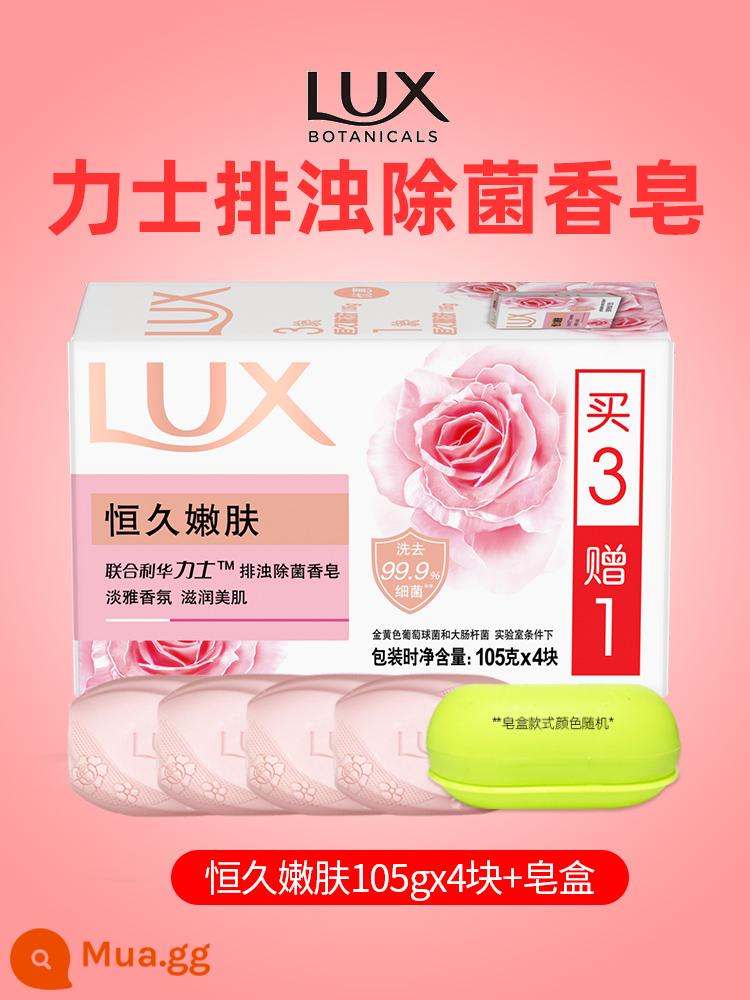 Xà phòng lux tinh dầu hoa hồng trẻ hóa da lâu dài Youlian charm skin xà phòng ẩm mượt nam nữ tắm rửa mặt - [Tổng cộng 4 miếng] Trẻ hóa da lâu dài 4 miếng + hộp xà phòng