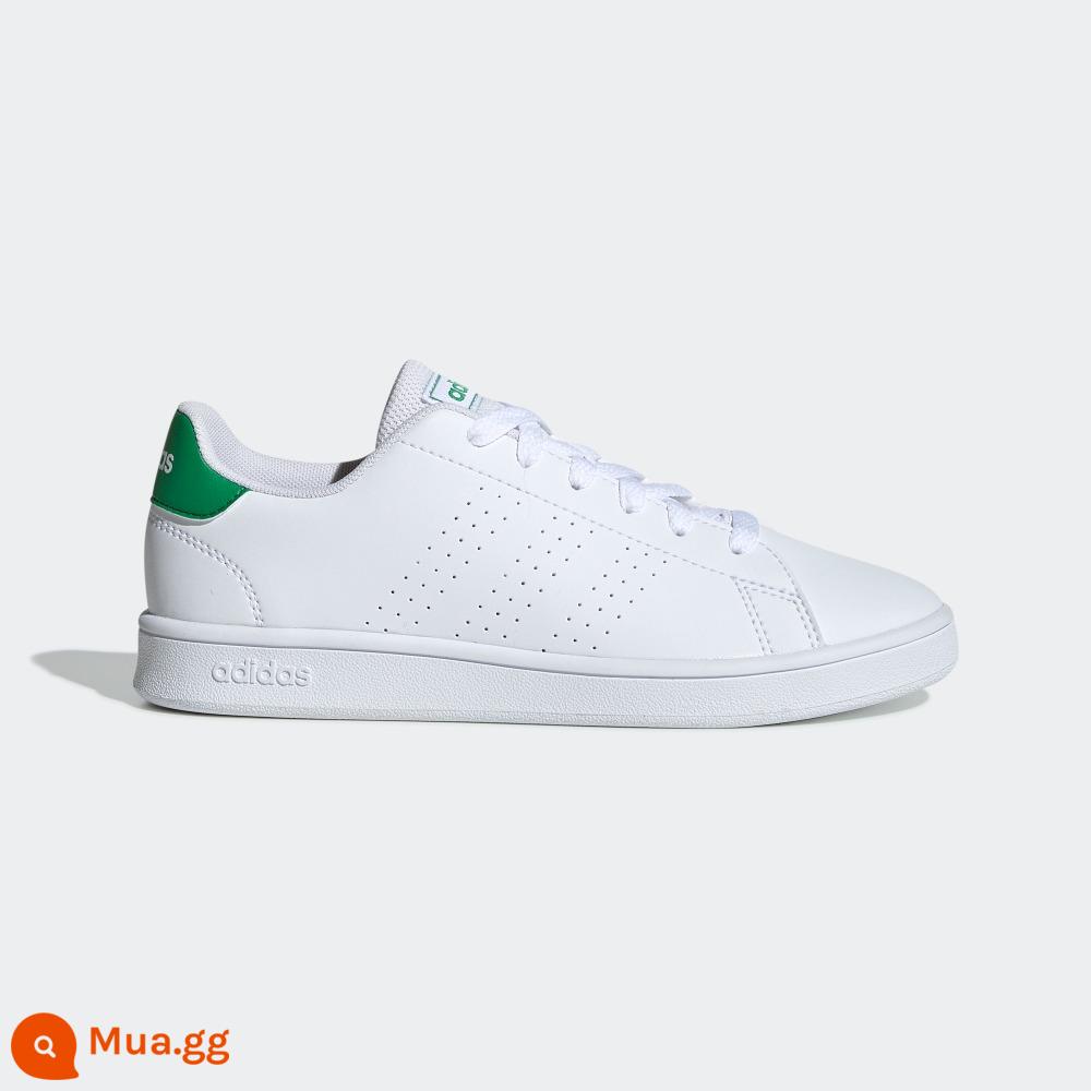 adidas cửa hàng chính thức adidasADVANTAGE giày thể thao nam và nữ giày nhỏ màu trắng - trắng và xanh lá cây