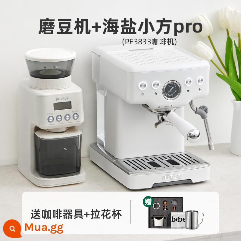 Baicui PE3690 Retro Máy Pha Cà Phê Gia Đình Nhỏ Hoàn Toàn Bán Tự Động Cà Phê Hạt Thương Mại Tươi Xay - Bạc hà xanh