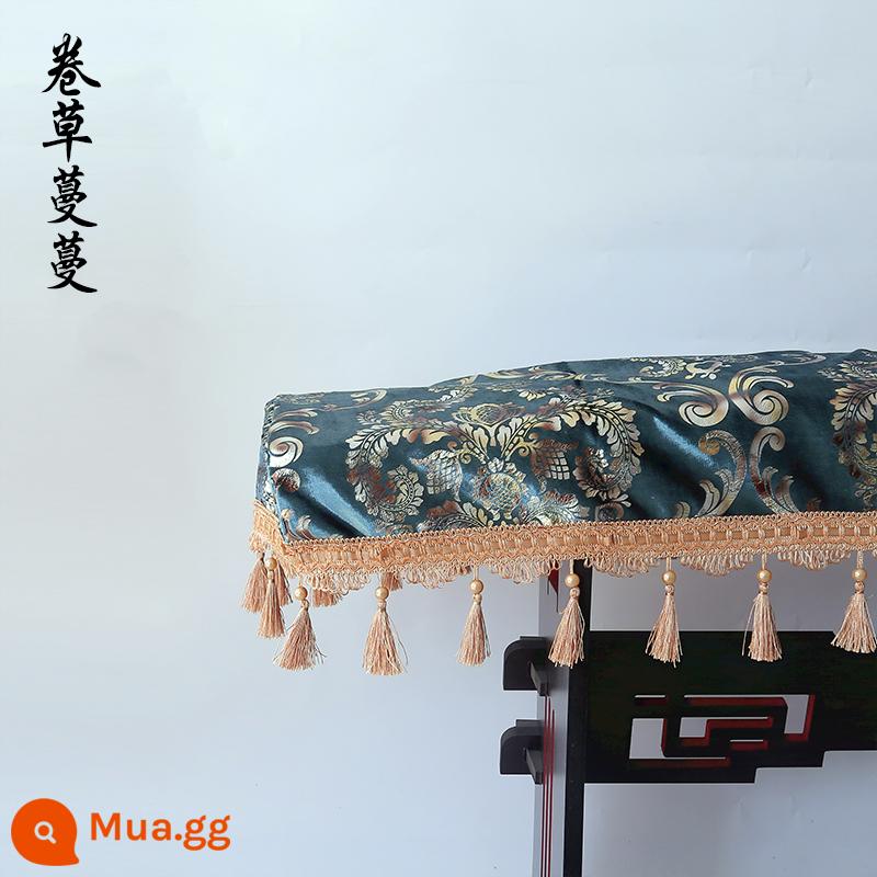 Mèo Dolly Guzheng Bụi Phong Cách Trung Hoa Đơn Giản Cao Cấp Dày Bao Tần Vải Ren Cổ Tần Phi Phổ Phong Cách - Dây leo cỏ xoăn (hạt vàng dập nóng dày 163cm)