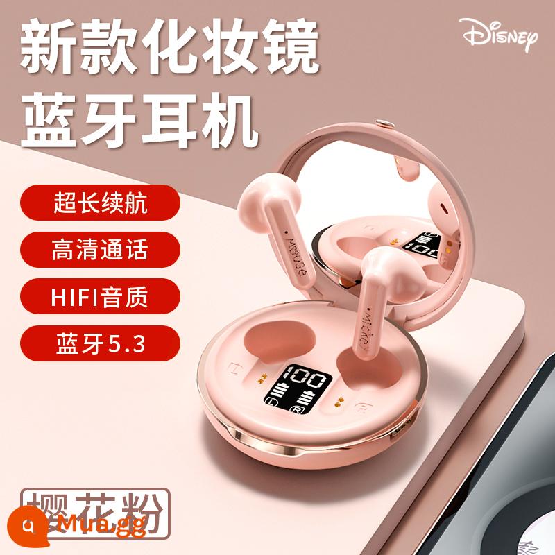 Tai nghe bluetooth Disney không dây thể thao bé gái 2022 mới chất lượng cao thời lượng pin siêu dài giảm tiếng ồn giá trị cao - [Sakura Pink] [Thiết kế gương mỹ phẩm mới + Bluetooth 5.3 + thời lượng pin 30H + kết nối tức thì sau khi mở nắp]