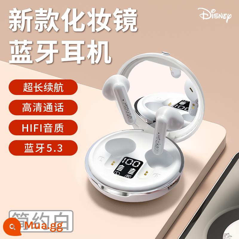 Tai nghe bluetooth Disney không dây thể thao bé gái 2022 mới chất lượng cao thời lượng pin siêu dài giảm tiếng ồn giá trị cao - [Màu trắng đơn giản] [Thiết kế gương mỹ phẩm mới + Bluetooth 5.3 + thời lượng pin 30H + kết nối tức thì sau khi mở nắp]