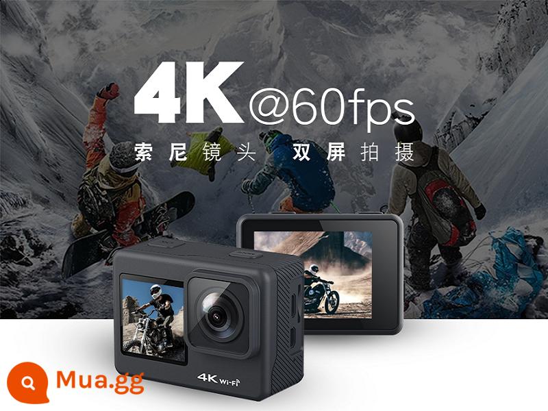 Camera thể thao độ phân giải cao 4K mũ bảo hiểm xe máy đi xe đạp ghi âm phía trước và phía sau màn hình màu kép camera màn hình cảm ứng wifi - Phiên bản màn hình cảm ứng màu đen