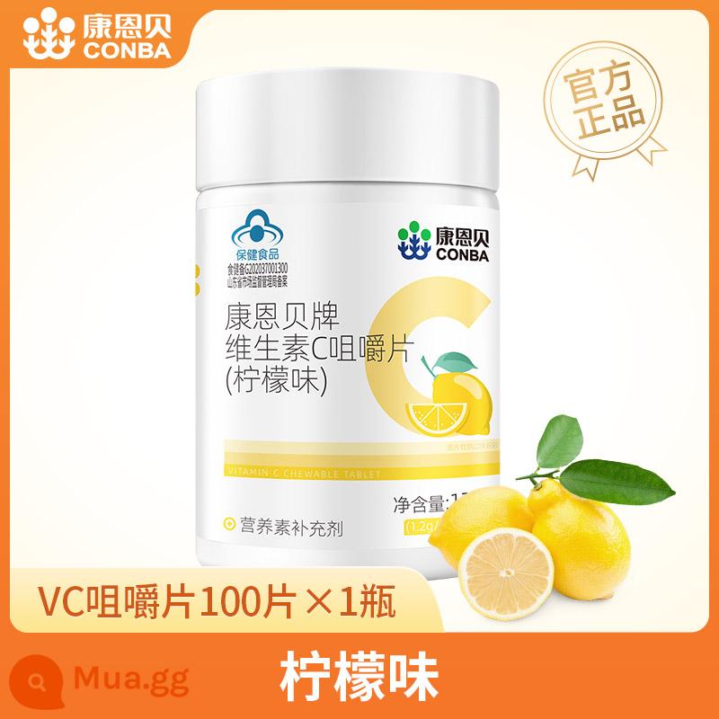 Viên nhai Conba Vitamin C VC100 viên bổ sung vitamin C cho người lớn chính hãng nhóm B VBVE dành cho nam và nữ - VC chanh 100 lát