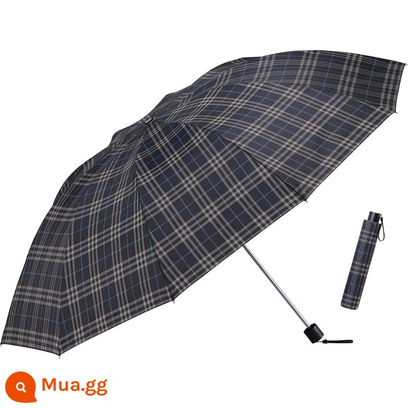 Paradise Umbrella Authentic Monopoly Ô ba gấp Ô gấp cổ điển dành cho nam và nữ Ô nắng 339s Xương thép Ô kẻ sọc cổ điển - Vàng, xanh và đen, khung lớn có mười xương