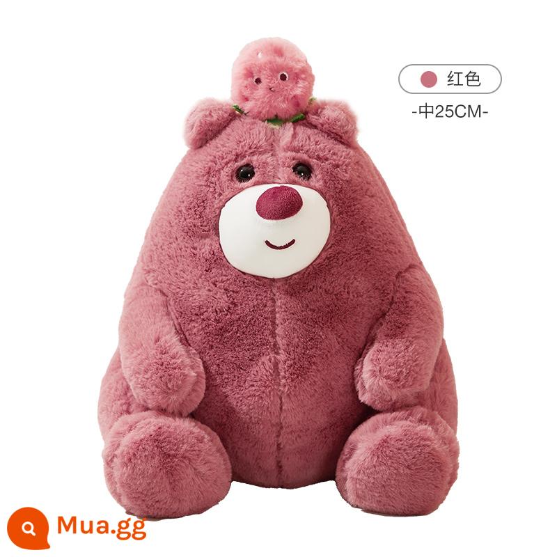 TheGreenParty Plush Doll Chubby Bear Girl Món quà sinh nhật Teddy Bear Kids Plush Doll - Gấu trái cây đỏ-25cm