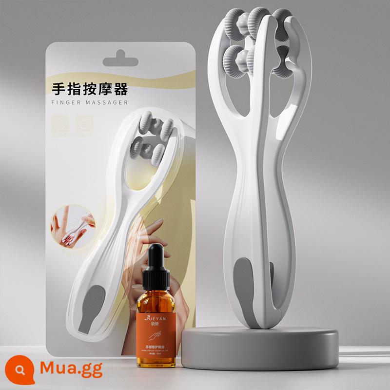 Ngón Tay Máy Mát Xa Tay Khớp Con Lăn Massage Tay Silicone Nhào Mỏng Chuột Truyện Tranh Tay Đa Năng Kẹp Tay - Dầu massage ngón tay màu xám+[bao bì bìa cứng]