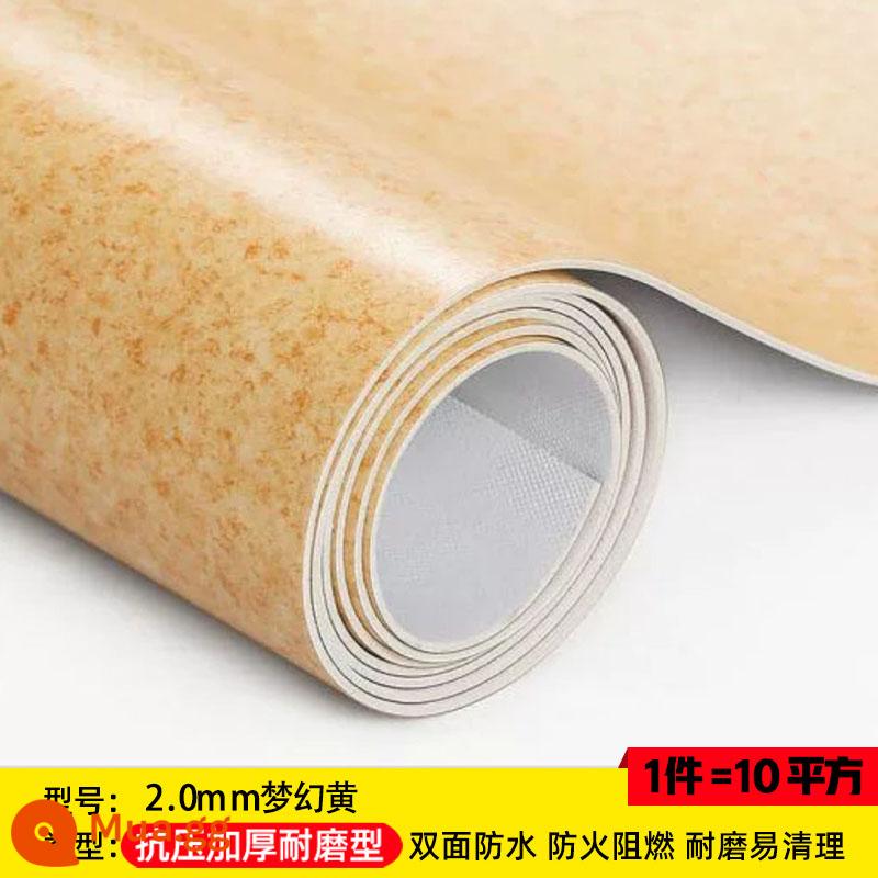 Sàn nhựa PVC thương mại sàn da xi măng sàn văn phòng sàn dán thảm sàn không thấm nước dày chịu mài mòn sàn dán - Da thương mại chống mài mòn và chống rách 2.0MM-Dream Yellow