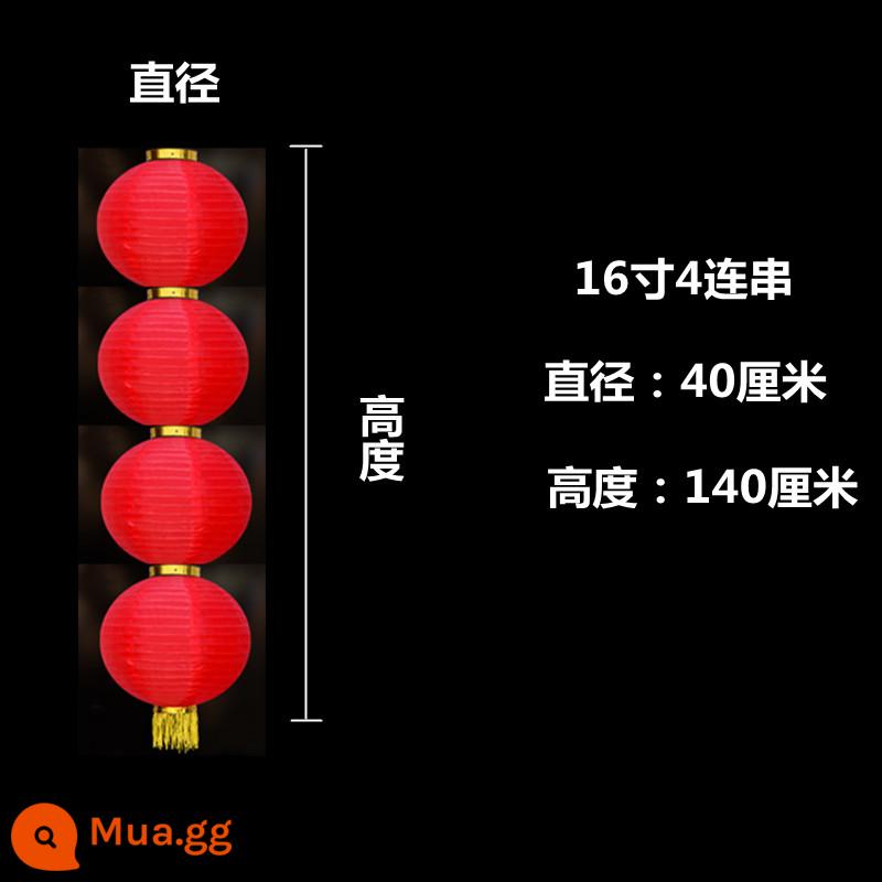 Dây đèn lồng lớn màu đỏ ngoài trời không thấm nước ba bốn năm mảnh dây đèn lồng lồng quảng cáo tùy chỉnh gấp đèn lồng ngày đầu năm trang trí treo - 16 inch 4 liên kết