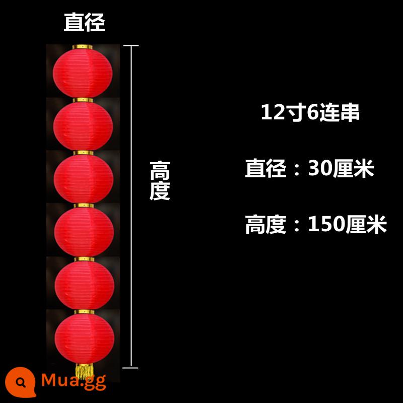 Dây đèn lồng lớn màu đỏ ngoài trời không thấm nước ba bốn năm mảnh dây đèn lồng lồng quảng cáo tùy chỉnh gấp đèn lồng ngày đầu năm trang trí treo - 12 inch 6 miếng