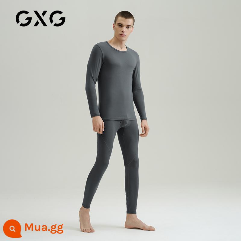 GXG Ole 21 tuổi quần lót nam quần áo ấm cotton de nhung sốt quần áo mùa thu vệ sinh quần phù hợp với đáy áo sơ mi mùa đông - Màu xanh đậm (cổ tròn mỏng ấm áp)