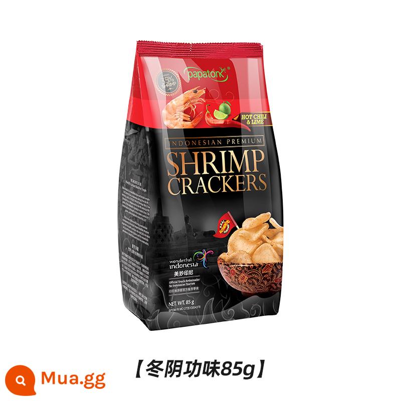 Bánh phồng tôm Papatong papatonk Bánh phồng tôm Indonesia Hải sản Bánh phồng tôm Snack Gói lớn nhập khẩu Chasing Drama Zero Food - Vị súp Tom yum 85g/túi