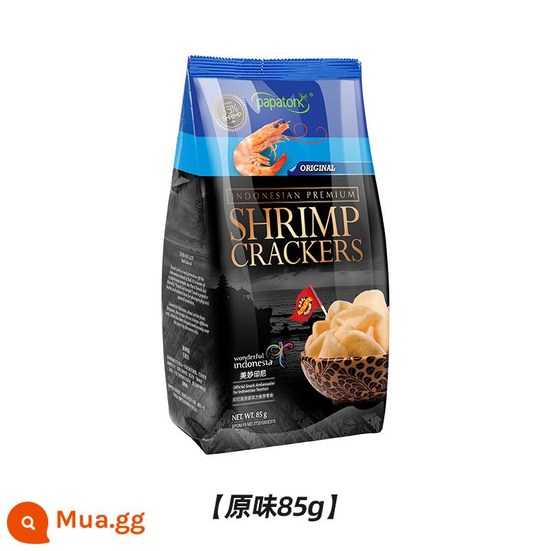 Bánh phồng tôm Papatong papatonk Bánh phồng tôm Indonesia Hải sản Bánh phồng tôm Snack Gói lớn nhập khẩu Chasing Drama Zero Food - Hương vị gốc 85 gam/túi