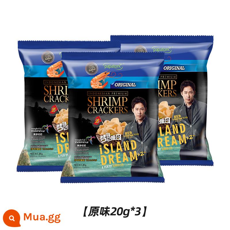 Bánh phồng tôm Papatong papatonk Bánh phồng tôm Indonesia Hải sản Bánh phồng tôm Snack Gói lớn nhập khẩu Chasing Drama Zero Food - Bánh phồng tôm nguyên chất 20g*3