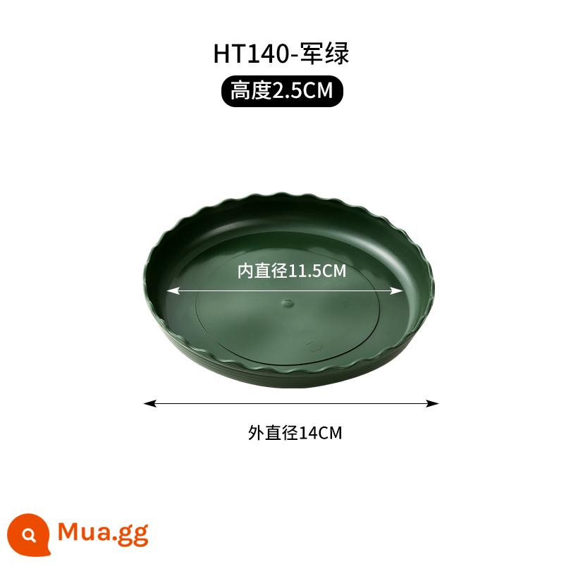 Chậu Hoa Khay Nhựa Khay Hoa Dày Khung Xe Miếng Lót Khay Nước Hoa Đáy Thịt Đáy Tròn Khay Làm Vườn Tròn - Xanh HT140 [gói 5] đường kính trong 11cm