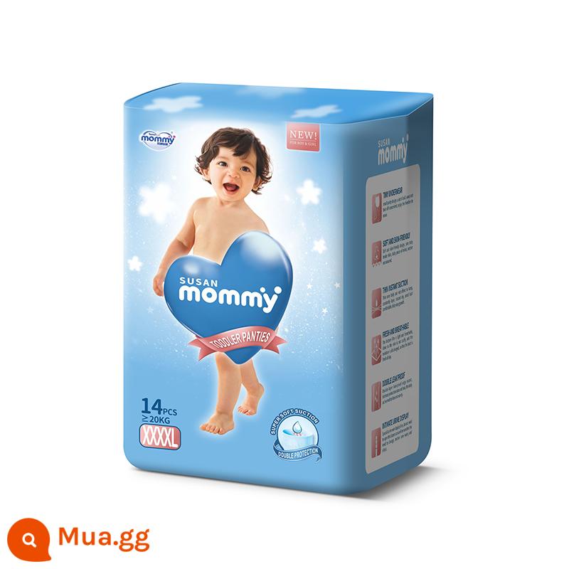 Tã trẻ em Susan Mommy y tế cấp cotton mềm quần pull-up quần một mảnh mềm mại toàn thân tã trẻ em - [Gói Hai] Quần tập đi L 44 miếng