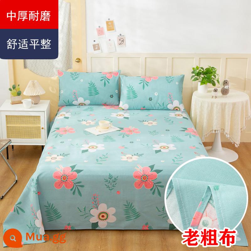 Ga Giường Cotton Đơn Mảnh Mùa Hè Dày Cũ Vải Thô Bộ 3 100 Cotton Linen Chần Gòn Đơn Ký Túc Xá Sinh Viên Thảm - Chất liệu cotton nguyên chất dày-yên tĩnh