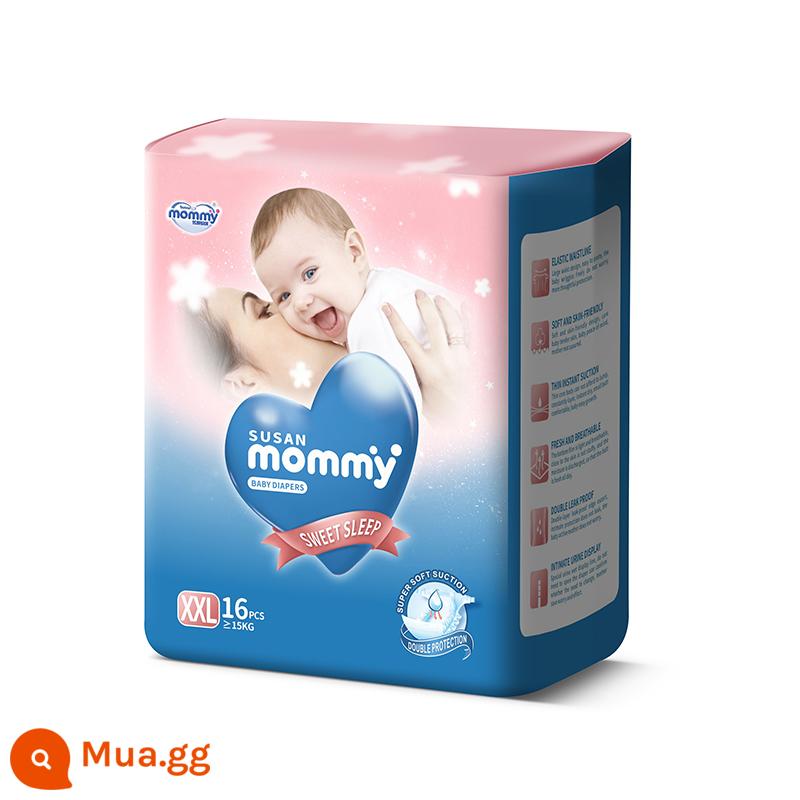 Tã trẻ em Susan Mommy y tế cấp cotton mềm quần pull-up quần một mảnh mềm mại toàn thân tã trẻ em - [Gói Hai] Tã S 64 miếng