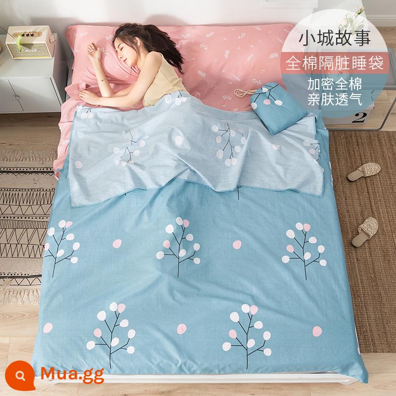 Cotton Khách Sạn Túi Ngủ Bẩn Người Lớn Di Động Tấm Du Lịch Đơn Và Đôi Vỏ Chăn Cotton Nguyên Chất Du Lịch Khách Sạn Hiện Vật - câu chuyện thị trấn nhỏ