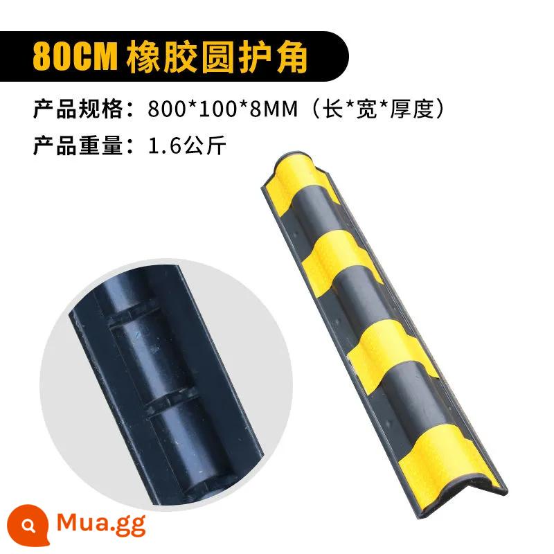 Miếng dán phản quang bằng bọt PVC để bảo vệ bãi đậu xe của nhà để xe mà không cần đục trụ bọc Dải chống va chạm EVA gói mềm bảo vệ góc - Loại mặt sau bằng cao su bo tròn góc 800*100*8