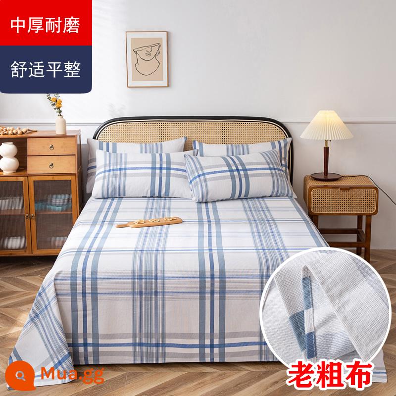 Ga Giường Cotton Đơn Mảnh Mùa Hè Dày Cũ Vải Thô Bộ 3 100 Cotton Linen Chần Gòn Đơn Ký Túc Xá Sinh Viên Thảm - Chất cotton dày dặn-quý ông