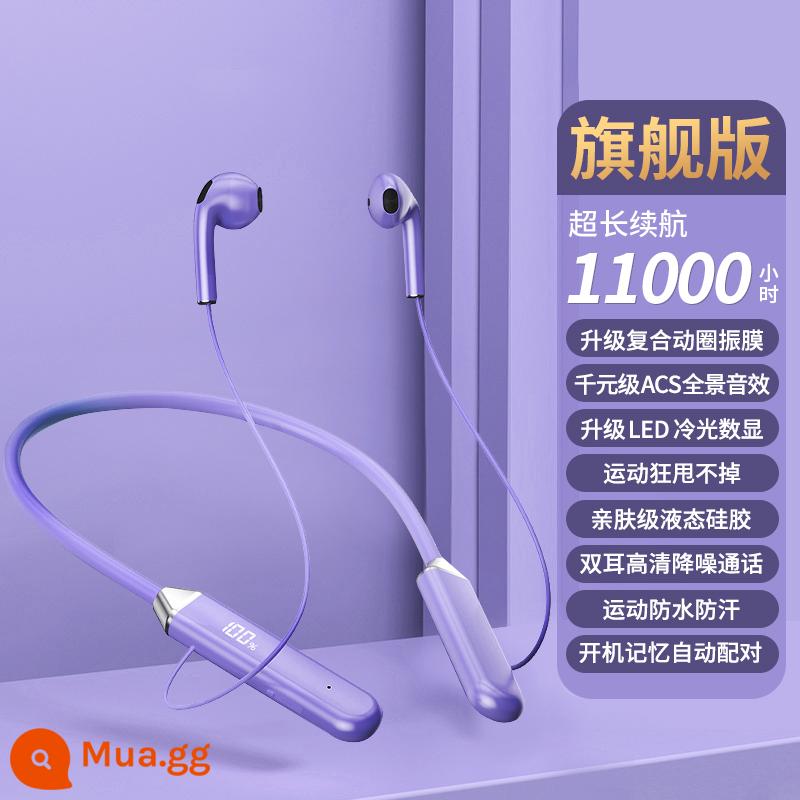 Tai nghe bluetooth đeo cổ không dây thể thao nam nữ new 2023 thời lượng pin siêu khủng và pin lớn đeo lâu không đau tai - Phiên bản chủ lực | Roland Purple ✅Tuổi thọ pin siêu dài + màng loa tổng hợp động + Hiệu ứng âm thanh toàn cảnh ACS