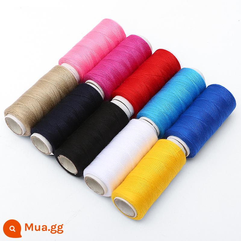 Hộ gia đình polyester fiber thread đường may thủ công đường chỉ may đường chỉ đen đường chỉ trắng bộ kim chỉ cuộn nhỏ đường chỉ may 402 đường chỉ may tay màu đỏ - Màu cố định 10 màu