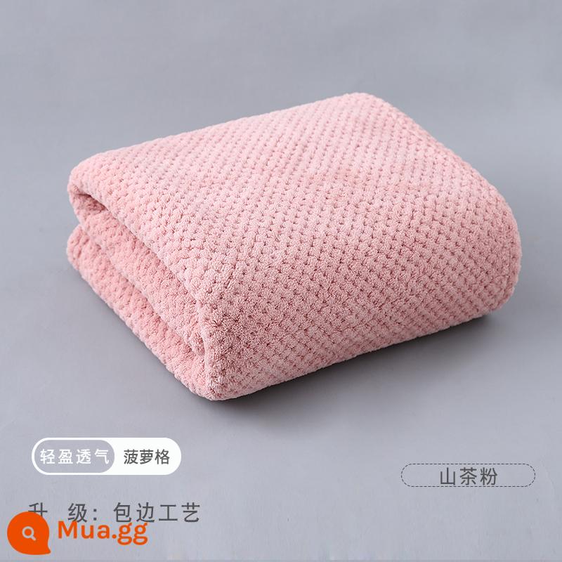 Khăn tắm nam nữ mới 2022 hơn cotton nguyên chất hút nước nhanh khô khăn tắm cặp đôi khăn người lớn - Lưới dứa_[Bột hoa trà] Khăn tắm + Mũ sấy tóc