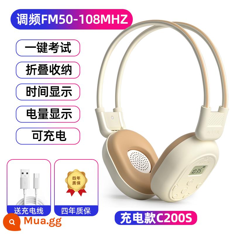 Tai nghe Eben English Level 4 và 6 Level 4 FM Bluetooth 46 Level Chuyên Luyện Thi Đại Học Chuyên Dụng - Phiên bản nâng cấp có thể sạc lại C200S [điều chế tần số + hiển thị thời gian và nguồn + có thể sạc lại]