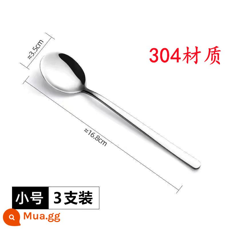 Thìa Inox 304 Tay Cầm Dài Hàn Quốc Hộ Gia Đình Làm Dày Bữa Ăn Trẻ Em Người Lớn Thìa Khuấy Muỗng Thìa Nhỏ - 304 Thìa Hàn Quốc [cỡ nhỏ] 3 cái