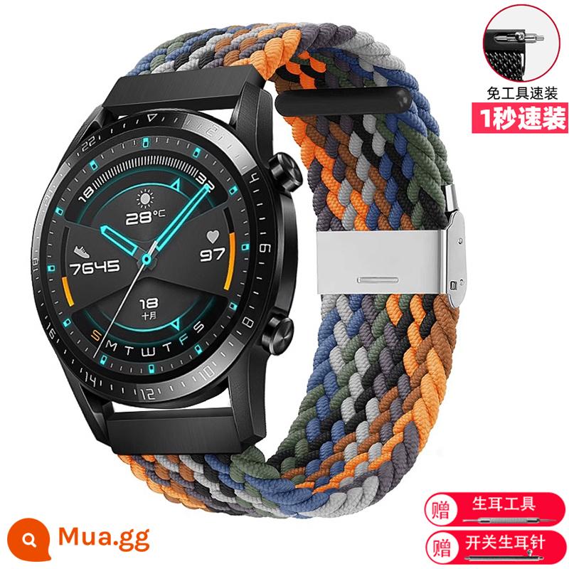 Dây đồng hồ nam nữ có khóa nylon phụ kiện thích hợp cho Huawei Tissot Longines CASIO Mido King DW Honor - Ngụy trang bảy màu