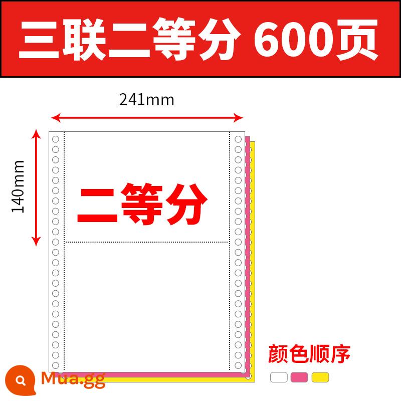 Giấy in máy tính kim ba phân chia ba ba phần ba, hai phần ba, bốn phiếu giảm giá, hai phiếu, hai lần, năm sáu, Danh sách hóa đơn United của United Danh sách hóa đơn thứ hai - Bộ ba chia thành hai phần bằng nhau 600 trang