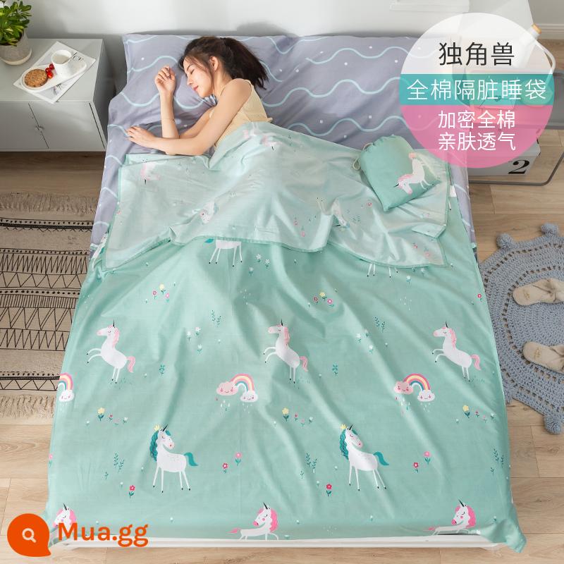 Cotton Khách Sạn Túi Ngủ Bẩn Người Lớn Di Động Tấm Du Lịch Đơn Và Đôi Vỏ Chăn Cotton Nguyên Chất Du Lịch Khách Sạn Hiện Vật - con kỳ lân