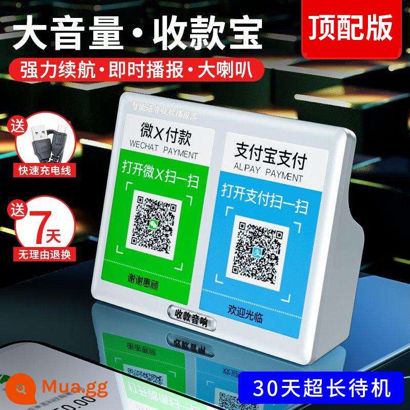 Âm thanh nhắc nhở thanh toán WeChat Giọng nói của người thông báo Alipay Thanh toán bằng mã QR Loa Bluetooth thanh toán đặc biệt - Phiên bản cao cấp ●Bạc [thời gian chờ 30 ngày] + cáp sạc