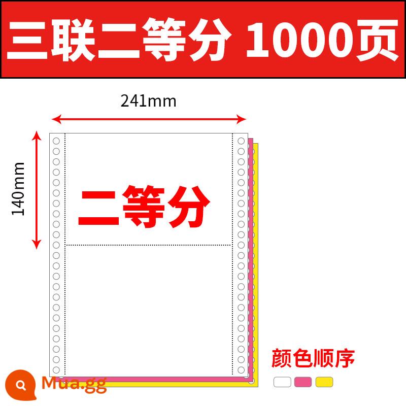 Giấy in máy tính kim ba phân chia ba ba phần ba, hai phần ba, bốn phiếu giảm giá, hai phiếu, hai lần, năm sáu, Danh sách hóa đơn United của United Danh sách hóa đơn thứ hai - 1000 trang chia làm 2 phần bằng nhau