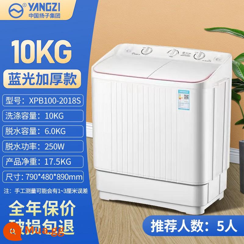 Yangzi Group máy giặt bán tự động gia đình 10kg xi lanh đôi khe công suất lớn thanh xi lanh đôi cho thuê ký túc xá nhỏ - Model đèn xanh hồng 10kg (được giám đốc nhà máy khuyến nghị)