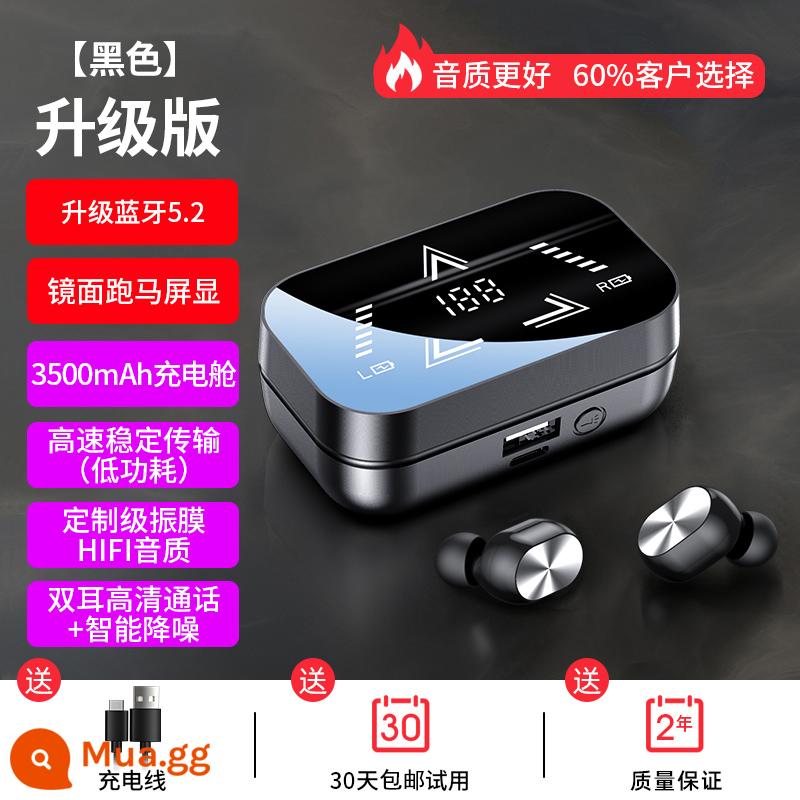 Tai nghe bluetooth không dây thực sự 2023 thời lượng pin siêu dài mới ở chế độ chờ trong tai giảm tiếng ồn chuyển động hai tai có giá trị cao - Màu đen độc quyền [Màn hình kỹ thuật số ánh sáng lạnh ba màn hình ◆ Chip nhập khẩu Bluetooth 5.3 ◆ Giảm tiếng ồn thông minh ◆ Chất lượng âm thanh HiFi]