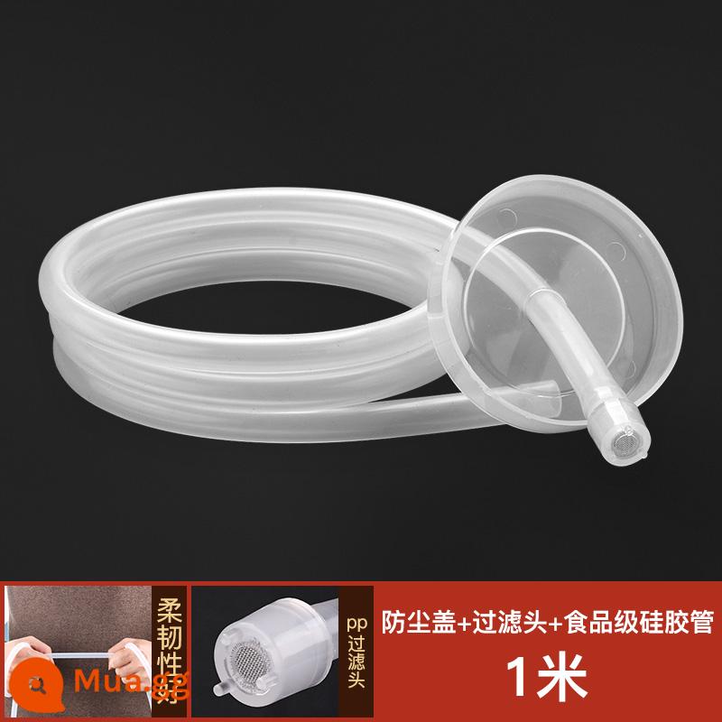 Bộ trà phụ kiện ống nước cấp thực phẩm silicone ống dẫn nước đóng thùng ống nước khay trà nước tự động ống hút - Đầu thông thường + ống silicon trắng dài 1 mét + nắp chống bụi