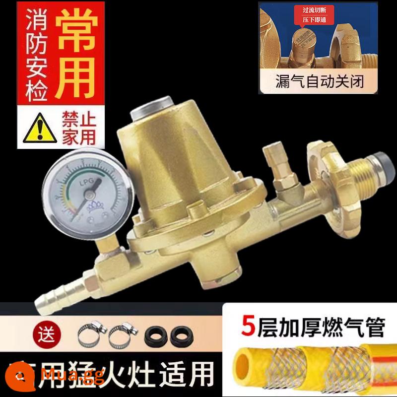 Van áp suất trung bình chống cháy nổ thương mại bình gas gas hóa lỏng bếp lửa van áp suất cao van giảm áp tự đóng tiêu chuẩn quốc gia - Tiêu chuẩn quốc gia mới cho mục đích thương mại (áp suất không đổi với đồng hồ đo) + ống dây thép 1m