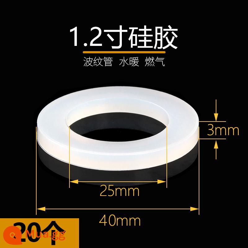 4 phút 6 phút 1 inch cao su silicone vòng kín máy nước nóng ống nước đệm ống thổi mềm máy giặt tắm da đệm phẳng - Silicon 1,2 inch/20 miếng